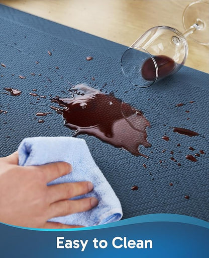Ophanie Kitchen Mats for Floor, 3/4 Inch Thick Kitchen Rugs, 20''x39'' Anti Fatigue Standing Cushioned Mat, Waterproof,Comfort Ergonomic Mat for Office, Home, Sink, Blue Non-Slip Bottom