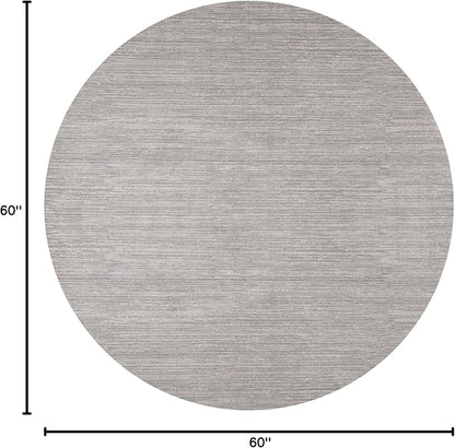 SAFAVIEH Vision Collection Area Rug - 5' Round, Silver, Modern Ombre Design, Non-Shedding & Easy to Clean, Ideal for Living Room, Bedroom, Dining Space (VSN606G)