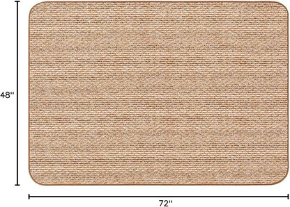 House, Home and More Skid-Resistant Carpet Indoor Area Rug Floor Mat - Praline Brown - 4 Ft X 6 Ft - Non Slip Rubber Backing, Stain Resistant, Dog Friendly, Living Room Bedroom Kitchen Entryway