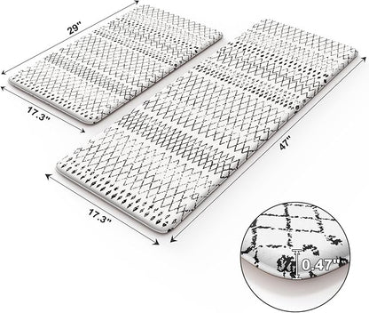 KIMODE Kitchen Mats 2PCS,Cushioned Anti Fatigue Kitchen Rugs and Mats,Non Skid Waterproof Kitchen Mats for Floor,Comfort Foam Standing Mat for Home, Office,Sink,Laundry,Desk,Black and White