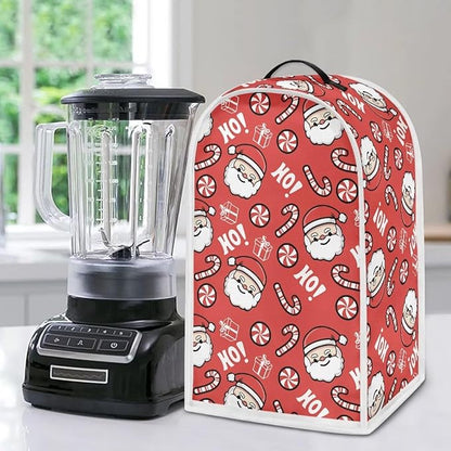 Talayituse Santa Claus Candy Print Blender Dust Cover, Fingerprint Protection Cover for Stand Mixer or Coffee Machine, Christmas Decor Home Kitchen Appliance Covers for Stain Dust Resistant Supplies