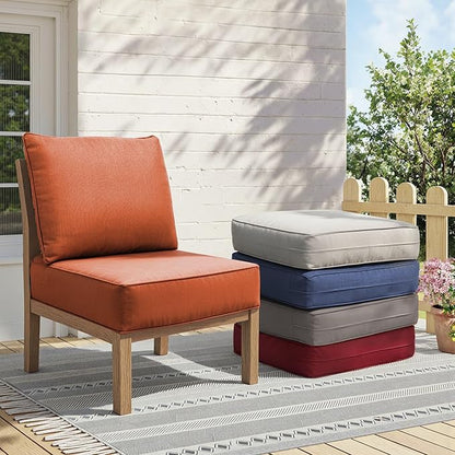Outdoor Cushion Set for Furniture Patio Furniture, UV Resistant, Water Resistant - 6 Inch Thick Foam Garden Cushions– 24x24 Inch Patio Seat Covers for Chair/Sofa/Couch | Orange | 9-Pack |
