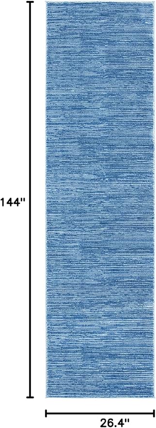 SAFAVIEH Vision Collection Runner Rug - 2'2" x 12', Blue, Modern Ombre Design, Non-Shedding & Easy to Clean, Ideal for Foyer, Hallway, Bedroom (VSN606M)