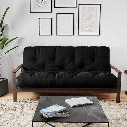 Royal Sleep Products by The Futon Factory 6 inch Memory Foam Futon Mattress - Solid Black Cover - Full Size - CertiPUR Certified Foams - Made in USA - (Frame not Included)