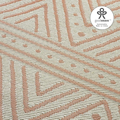Fab Habitat Chevron Outdoor Rug - Waterproof, Fade Resistant, Crease-Free - Premium Recycled Plastic - Striped - Patio, Porch, Deck, Balcony - Patan - Coral - 5 x 8 ft