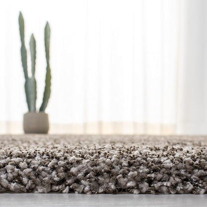 SAFAVIEH Milan Shag Collection X-Large Area Rug - 11' x 16', Grey, Solid Design, Non-Shedding & Easy Care, 2-inch Thick Ideal for High Traffic Areas in Living Room, Bedroom (SG180-8080)