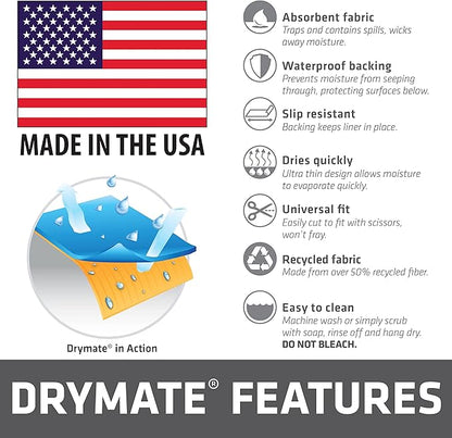 Drymate Premium Luxury Shelf & Drawer Liner, Thick Cushioned Fabric, Non-Adhesive, Absorbent, Waterproof, Slip-Resistant, Liners for Kitchen Cabinets, Cupboards (USA Made)(12”x59”)(2-Pack)(White)