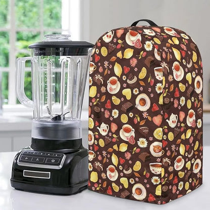 Lemons Chocolates Tea Blender Dust Cover Brown Food Processor Cover Coffee Machine Appliance Covers for Kitchen Counter Blender Covers for Kitchen Machine