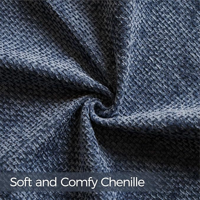 a moment Dark Blue Chenille Throw Pillow Covers 20x20 Inch Pack of 2 Modern Decorative Throw Pillow Covers Farmhouse Cross Covers Home Decor for Sofa Bedroom Living Room