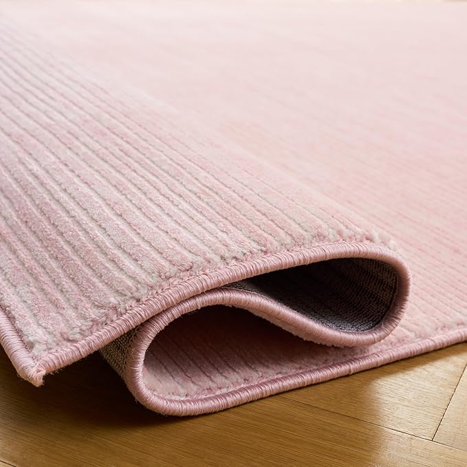 SAFAVIEH Vision Collection Area Rug - 5' Square, Pink, Modern Ombre Design, Non-Shedding & Easy to Clean, Ideal for Living Room, Bedroom, Dining Space (VSN606U)