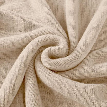 Homiest Decorative Knitted Throw Blanket with Fringe, Lightweight Acrylic Knit, Soft & Cozy Tassel Blanket for Couch, Sofa, Bed (Light Beige, 50 x 60 Inch)