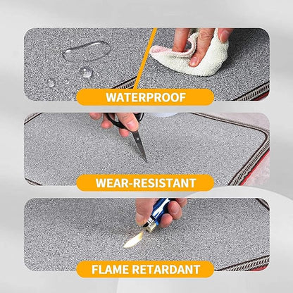 AC 110V Heated Floor Mat for Foot, Gray Carbon Crystal Heating Pad, Electric Heated Foot Warmers for Office, Home