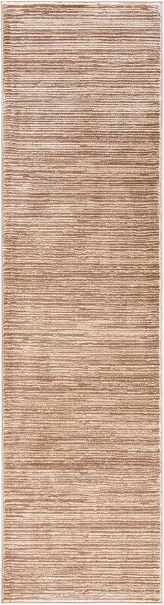 SAFAVIEH Vision Collection Runner Rug - 2'2" x 22', Light Brown, Modern Ombre Design, Non-Shedding & Easy to Clean, Ideal for Foyer, Hallway, Bedroom (VSN606C)