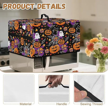 Microwave Oven Grill Cover, Halloween Pumpkin Waterproof Heat-Resistant Anti-Scratch Protective Cover Case for Countertop Microwave Oven Stylish Microwaves Ovens Covers