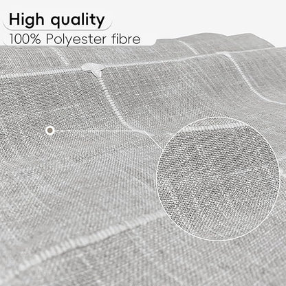 Coffee Table Cloth, Coffee Table Cover with Pockets and Tassel, Grey Grid for Living Room Small Rectangle Tablecloths Washer Dryer Fridge Top Dust Cover,Easy Care Machine Washable