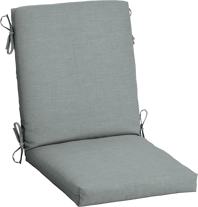 Arden Outdoor Dining Chair Cushion, 20 in x 20 in, Weather-Proof, Rain-Proof, Fade Resistant Patio Cushion for Patio, Dining, or Rocking Chairs 20 x 20, Stone Grey Leala