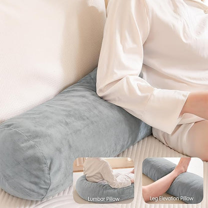 SyMax 7.8"x60" Body Pillow for Queen Bed, Bolster w/Removable Polyester Cover, Headboard Gap Filler Pillow, Light Grey