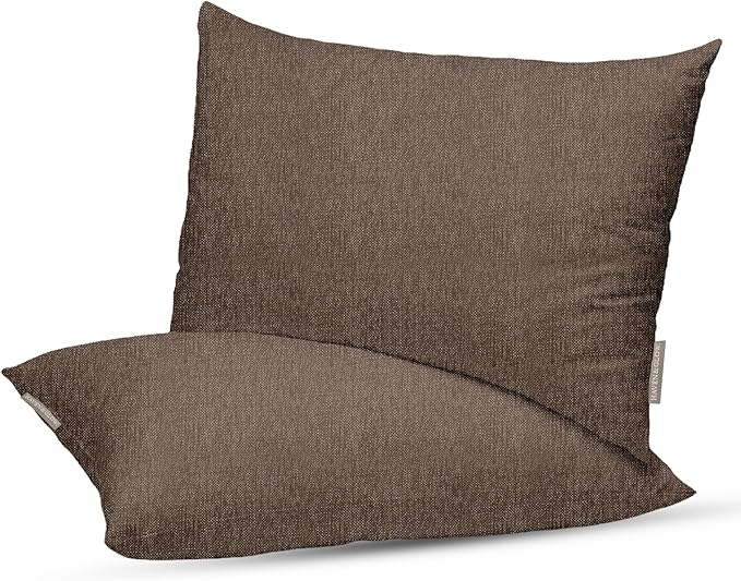 Haven & Glow Decorative Throw Pillow Cover – Rectangular Cushion Case with Zipper | Modern Sofa, Couch & Bed Accent Pillow Covers for Room, Bedroom & Home Decor | 20 x 12 inches – Silver Brown – 2 Pc