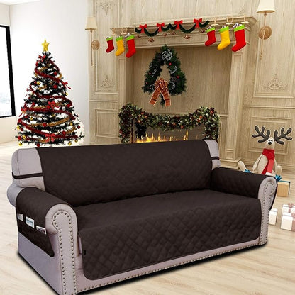 Easy-Going Sofa Slipcover Oversized Sofa Cover Waterproof Couch Cover Furniture Protector Cover Pets Covers Washable Non-Slip Fabric Pets Kids Children Dog (Oversized Sofa, Chocolate)