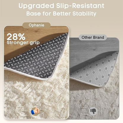 Ophanie 6x9 Area Rugs, Upgrade Non-Slip Fluffy Soft Rugs for Living Room, Large Shag Ivory Fuzzy Plush Rug, Shaggy Big Carpets for Bedroom, Kids Boys Girls Dorm Nursery Home Decor Aesthetic