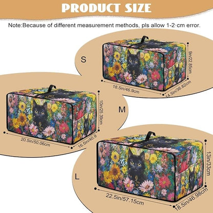 Microwave Oven Dust Cover Heavy Duty Microwave Oven Cover Waterproof Dust-Proof Kitchen Machine Covers Case Protections for Toaster Oven, Oil Painting Cat Sunflower Daisy Print, S