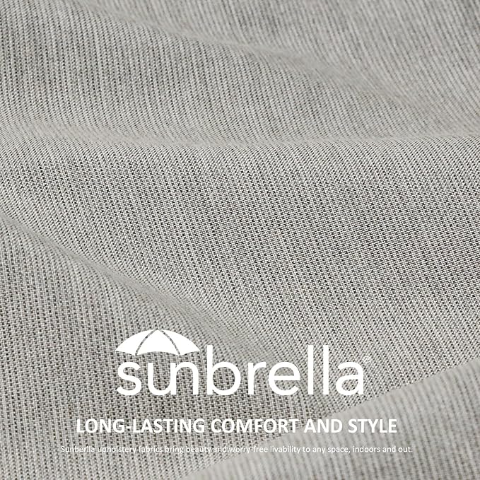 Sunbrella Outdoor Separate High Back Cushion Seat Pads, 2-Pack 44 x 21 Inch Water-Repellent & Fade-Resistant Patio Furniture Cushions with Ties for Adirondack, Rocking Chairs, Specrtum Pebble