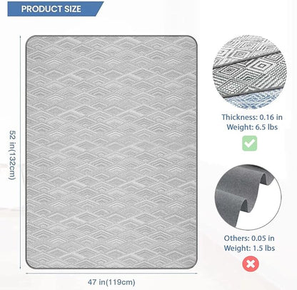 Chair Mat for Hardwood & Tile Floor, 47" x 52" Heavy Duty Office Chair Mat for Rolling Chairs Easy Glide, Anti Slip, Non-Curve, Floor Protector for Home Office