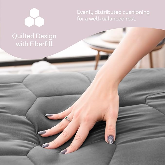 Hearth & Harbor 2 Pack Queen Size Quilted Fitted Mattress Pad Cover, 100% Waterproof Mattress Protectors, Deep Pocket Fitted Mattress Cover 8" - 21" (60" x 80", Gray)