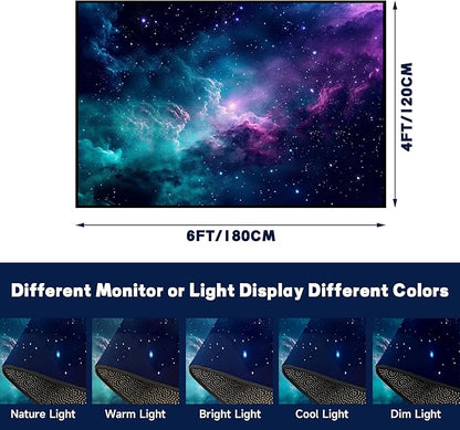 4' X 6' Galaxy Area Rug for Kids Bedroom Dark Blue Starry Sky Carpets Living Room Large Glitter Outer Space Throw Rugs Floor Mat 71 in x 47 in