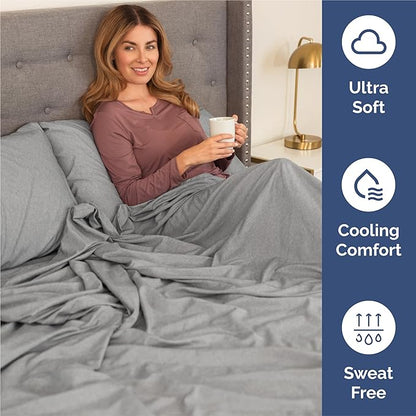 King Size 4 Piece Sheet Set - Comfy Breathable & Cooling Bed Sheets Set - Hotel Luxury Bedding for Women, Men, Kids, Teens, Boys & Girls - Deep Pockets, Soft & Wrinkle Free - Grey (Heathered Sheets)