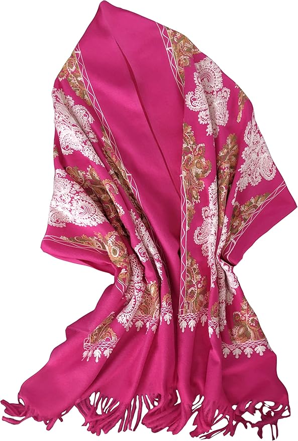 Urban CoCo Women's Embroidered Tassel Long Shawl Oversize Scarf Wraps for Women