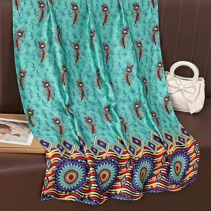 Fashion Scarves Scarf 100% Silk Feeling Scarf Silk Like Scarves Long Lightweight Sunscreen Shawls for Women