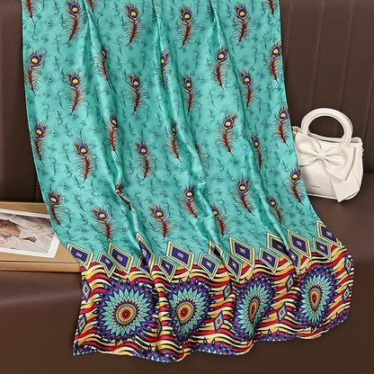 Fashion Scarves Scarf 100% Silk Feeling Scarf Silk Like Scarves Long Lightweight Sunscreen Shawls for Women