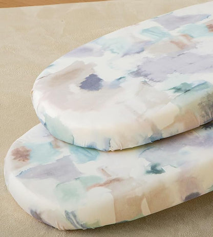SDY Jersey Bassinet Sheets for Baby Boys and Girls,32 "x 16 "x 4", 2 Pack,Neutral Standard Oval/Retangle Fitted Bassinet Sheets for Toddler,Super Soft Breathable