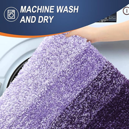 OLANLY Bathroom Runner Rugs 59x20, Extra Soft Absorbent Microfiber Bath Rugs, Rubber Backing, Quick Dry, Machine Washable Bath Mats for Bathroom Floor, Tub and Shower, Home Decor Accessories, Violet