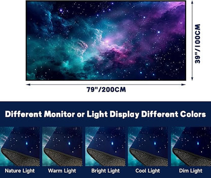 Galaxy Area Rug Dark Blue Starry Sky Carpets for Kids Bedroom Living Room Glitter Outer Space Throw Rugs Floor Mat,39"x 79",Dark Blue