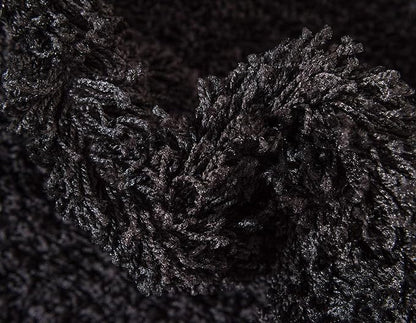 Unique Loom Solid Shag Collection Area Rug (6' 1" x 9' Rectangle, Jet Black)
