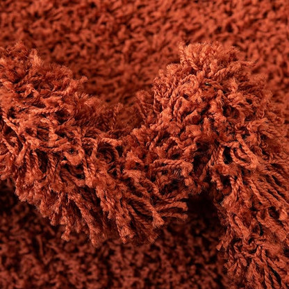 Unique Loom Solid Shag Collection Area Rug (4' 1" Round, Terracotta)