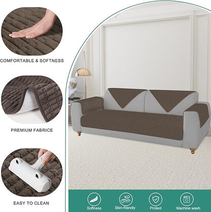 Foxdecor Couch Arm Covers Sofa Arm Covers, Arm Chair Covers Set of 2, Non-Slip Chair Arm Covers, Arm Rest Cover for Sofa, Armchair Slipcovers Couch Protector (Chocolate 26x26 inch)