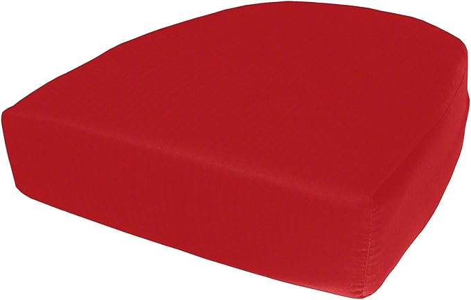 Cushion Source Rounded Back Seat Cushion, 19.5" x 20" x 5" deep Indoor and Outdoor Durable seat Cushion Made with Fade Resistant Sunbrella Fabric, Hidden Zipper, Sunbrella Logo Red