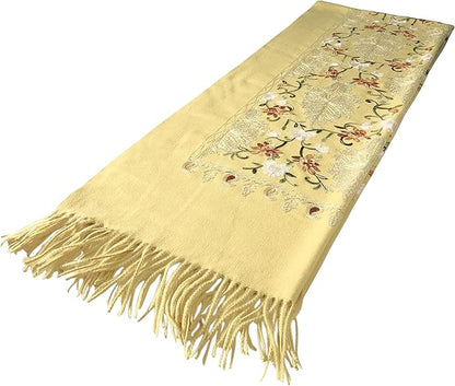 Urban CoCo Women's Embroidered Tassel Long Shawl Oversize Scarf Wraps for Women