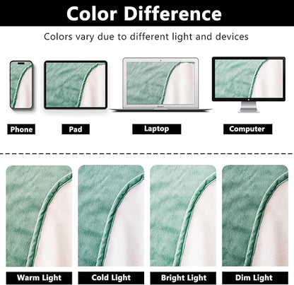 Waterproof Blanket for Couch, Leak Proof Dog Bed Blankets Reversible, Pet Throw Sofa Furniture Protector Machine Washable-52 x82,Green+Cream