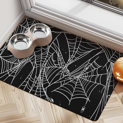 Halloween Dog Food Mats for Floors, Absorbent Dog Bowl Mat for Food and Water Dispenser Mat, Quick Dry Cat Food Mat Pet Supplies