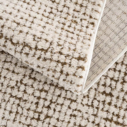 Hauteloom Keita Living Room, Bedroom Area Rug - Farmhouse - High Pile - Bone - 9'2" x 12'