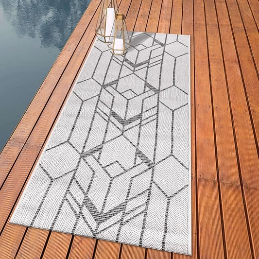Keen Home Design Terrace Outdoor Runner Rug - 2x10 Washable Indoor/Outdoor Rug for Patio, Kitchen, Balcony, Beach, Garden, Deck and Porch, Size: 2'2"x9'11"