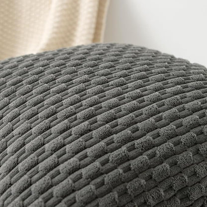 Kevin Textile 12x24 Inch Pillow Cover 1 Pack Boho Decorative Soft Striped Corduroy Lumbar Farmhouse Accent Rectangle Cushion Case for Living Room Couch Sofa Bed, Dark Grey