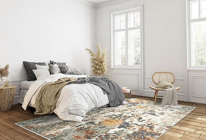 Keen Home Design Area Rugs - 4x6 Non-Shedding, Abstract Rugs for Kitchen, Living Room, Bedroom, Dining Room, Entryway - Size: 4' x 6', Multi