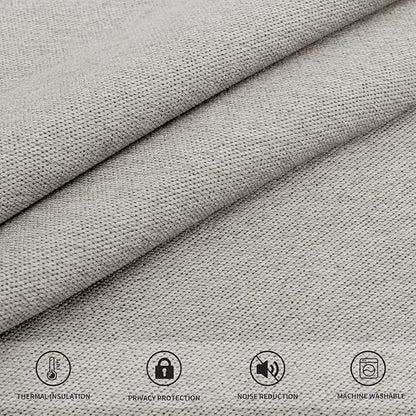 Easy-Going Linen Look Blackout Curtain 42x63 Inch Window Curtain Drapes for Bedroom, Living Room Thermal Insulated Room Darkening (Set of 2 Panels, Natural)