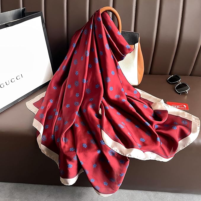 Fashion Scarves Scarf 100% Silk Feeling Scarf Silk Like Scarves Long Lightweight Sunscreen Shawls for Women
