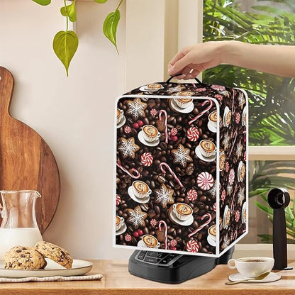 Coffee Maker Cover Christmas Coffee Machine Dust Cover Washable Folding Xmas Kitchen Decoration
